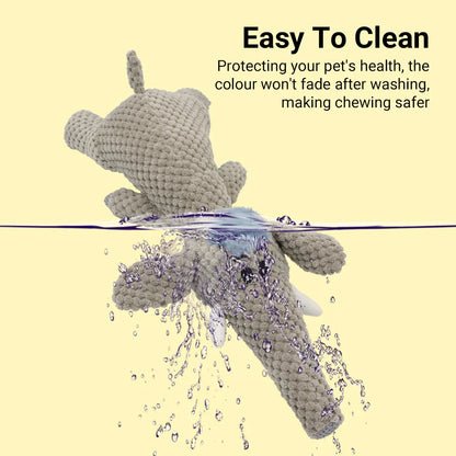Pet Plush Corn Fleece Squeaky Toy Chew Teeth Cleaning For Dogs Puppies Safe Soft - Grey
