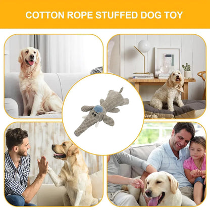 Pet Plush Corn Fleece Squeaky Toy Chew Teeth Cleaning For Dogs Puppies Safe Soft - Grey