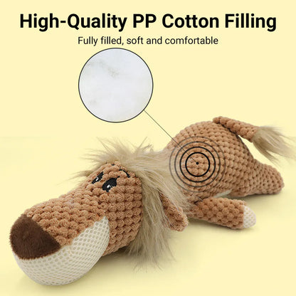 Pet Plush Corn Fleece Squeaky Toy Chew Teeth Cleaning For Dogs Puppies Safe Soft - Grey
