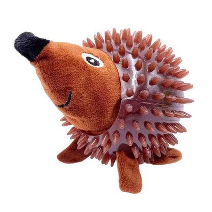Dog Toy Rubber Spiky Ball Squeaky Chew Sound Interactive Pet Play Training - Hedgehog