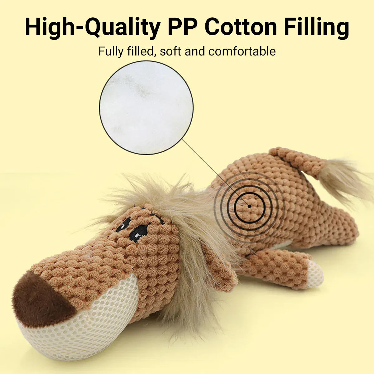 Pet Plush Corn Fleece Squeaky Toy Chew Teeth Cleaning For Dogs Puppies Safe Soft - Orange