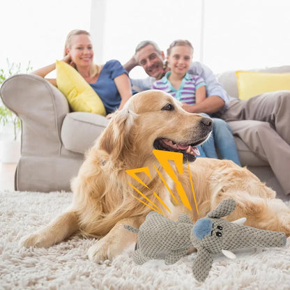 Pet Plush Corn Fleece Squeaky Toy Chew Teeth Cleaning For Dogs Puppies Safe Soft - Orange
