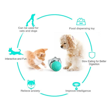 Pet Swing Dispensing Toy for Dogs Chew Resistant Interactive Slow Feeding Play - Pink