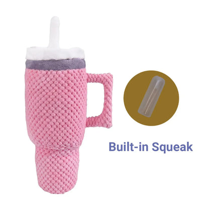 Dog Squeaky Toy Stuffed Water Cup Toy Plush Cup Chew and Supplies Training Pet