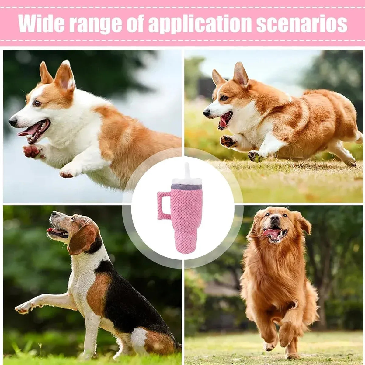 Dog Squeaky Toy Stuffed Water Cup Toy Plush Cup Chew and Supplies Training Pet