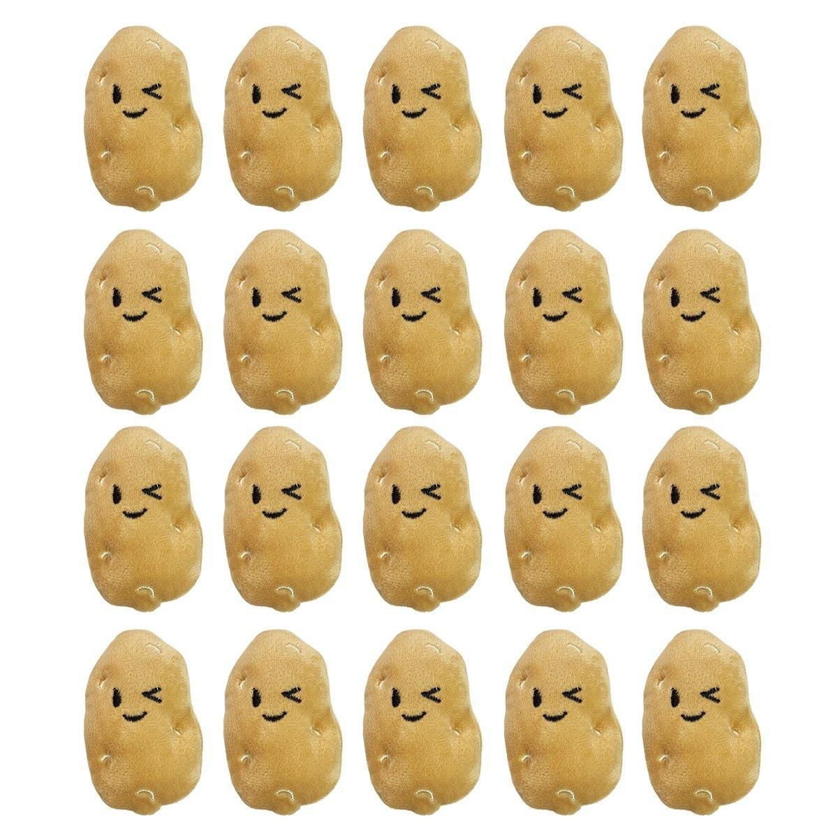 20PCS Handmade Cute Squeaky Little Potato Doll Pet Plush Doll For Dog Cat