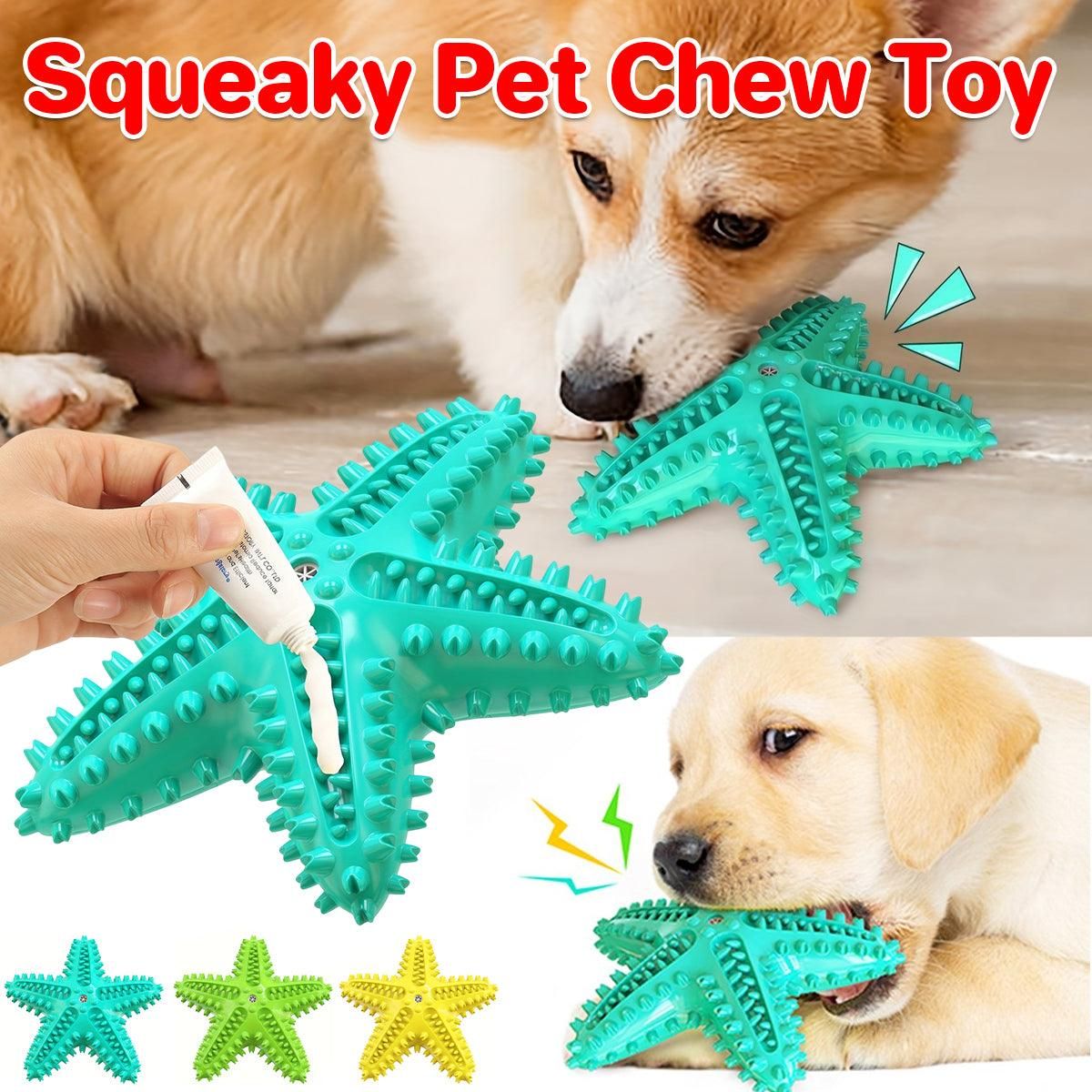 Pet Starfish Floating Dog Toy Audible Water Toy for Dogs Interactive Play Fun - Green