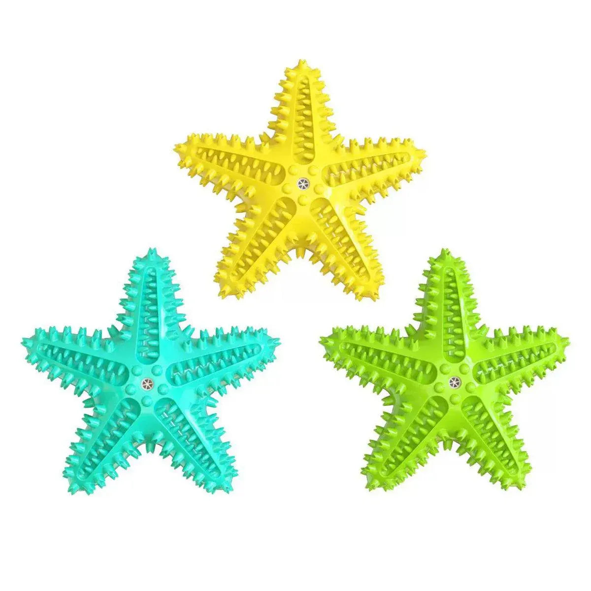 Pet Starfish Floating Dog Toy Audible Water Toy for Dogs Interactive Play Fun - Green