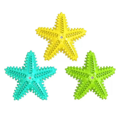 Pet Starfish Floating Dog Toy Audible Water Toy for Dogs Interactive Play Fun - Green