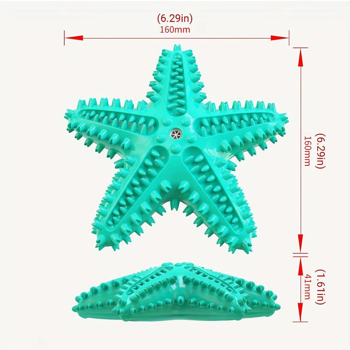 Pet Starfish Floating Dog Toy Audible Water Toy for Dogs Interactive Play Fun - Green