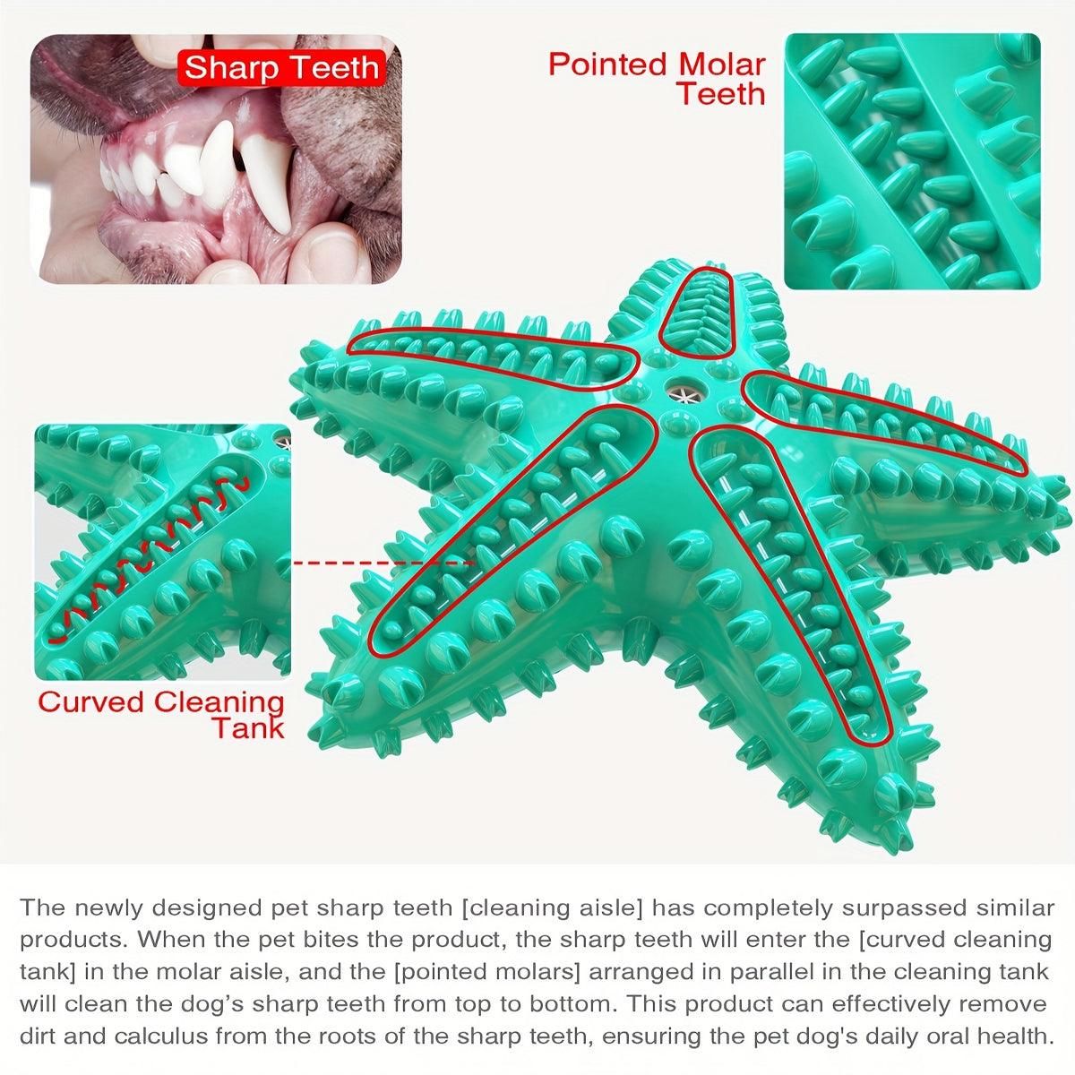Pet Starfish Floating Dog Toy Audible Water Toy for Dogs Interactive Play Fun - Green