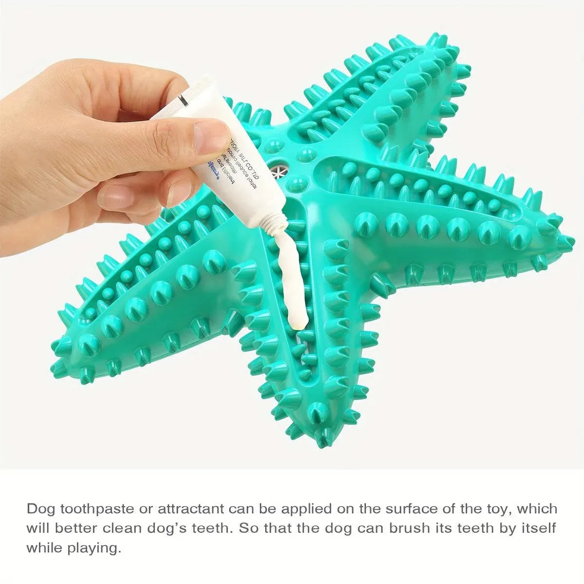 Pet Starfish Floating Dog Toy Audible Water Toy for Dogs Interactive Play Fun - Green