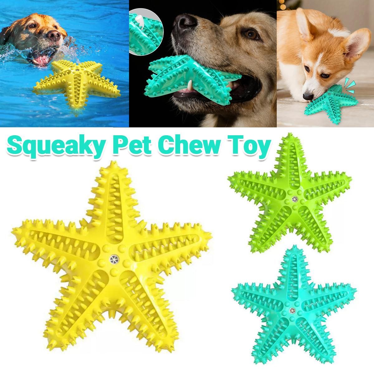 Pet Starfish Floating Dog Toy Audible Water Toy for Dogs Interactive Play Fun - Green