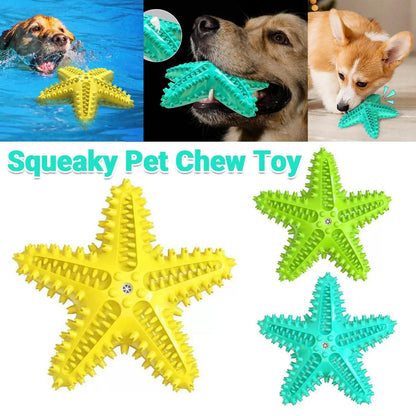 Pet Starfish Floating Dog Toy Audible Water Toy for Dogs Interactive Play Fun - Green