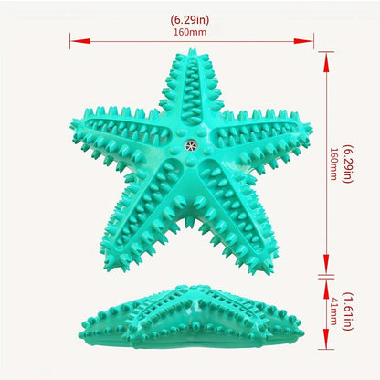 Pet Starfish Floating Dog Toy Audible Water Toy for Dogs Interactive Play Fun - Yellow