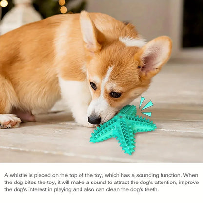 Pet Starfish Floating Dog Toy Audible Water Toy for Dogs Interactive Play Fun - Yellow