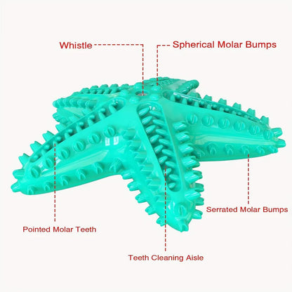 Pet Starfish Floating Dog Toy Audible Water Toy for Dogs Interactive Play Fun - Yellow