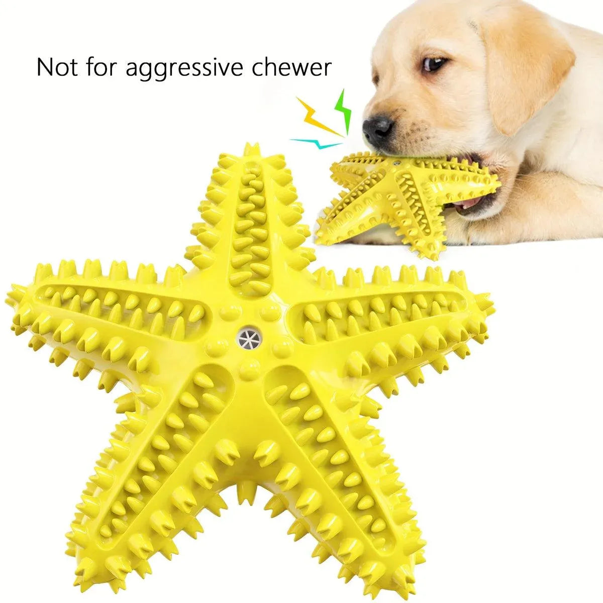 Pet Starfish Floating Dog Toy Audible Water Toy for Dogs Interactive Play Fun - Yellow