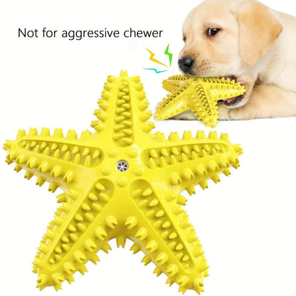 Pet Starfish Floating Dog Toy Audible Water Toy for Dogs Interactive Play Fun - Yellow