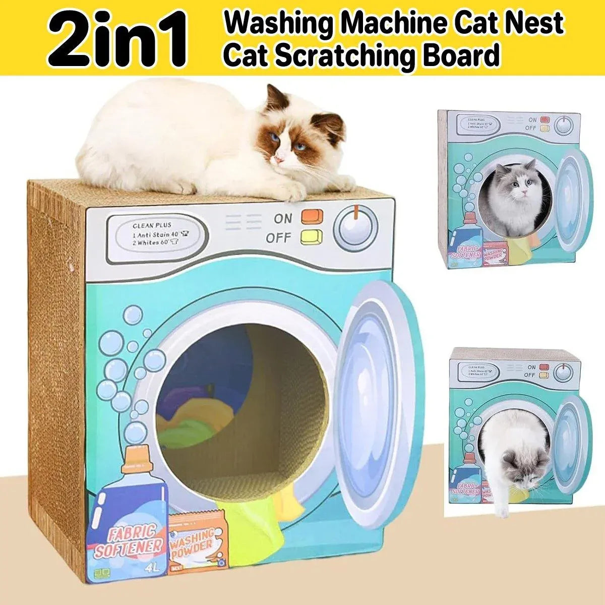 2in1 Cat Scratching Board Cat House Combination Durable Cat Bed and Scratcher