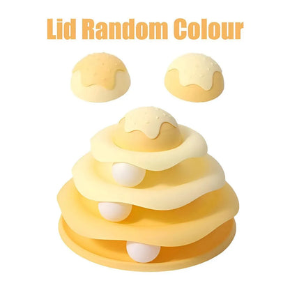Funny Cat Toy Pet Toys Plastic Tower Interactive Track Ball Playing Game 3 Level - Yellow