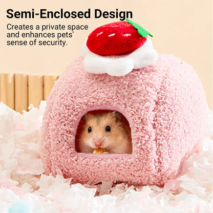 Hamster Cotton Nest Warm Cozy for Small Pets Winter Sleeping Bed Soft Washable - Yellow