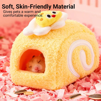 Hamster Cotton Nest Warm Cozy for Small Pets Winter Sleeping Bed Soft Washable - Yellow