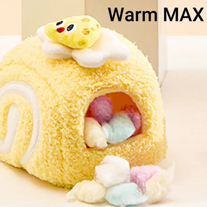 Hamster Cotton Nest Warm Cozy for Small Pets Winter Sleeping Bed Soft Washable - Yellow