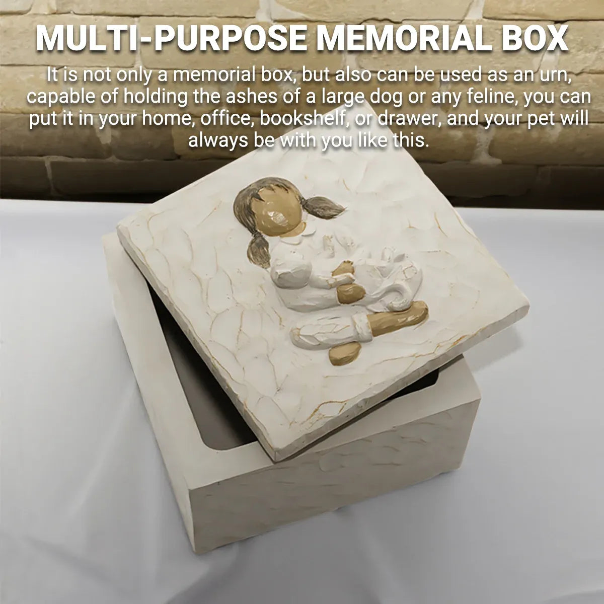 Resin Animal Pet Urn For Dogs Cats Moistureproof Memorial Storage For Pet Ashes - Cat