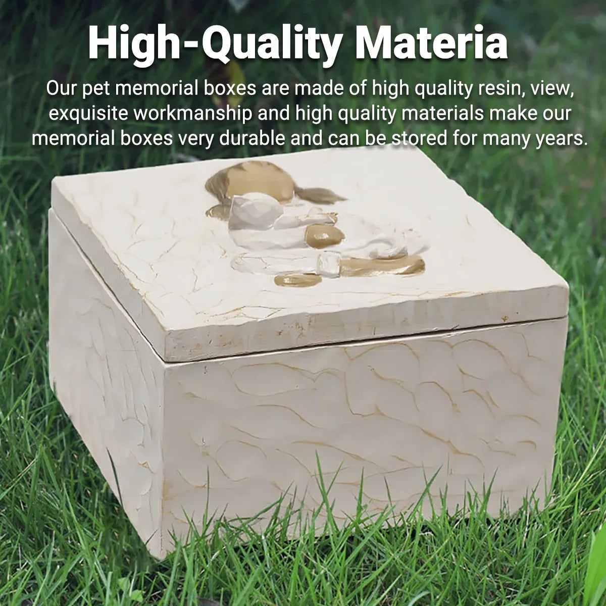 Resin Animal Pet Urn For Dogs Cats Moistureproof Memorial Storage For Pet Ashes - Cat