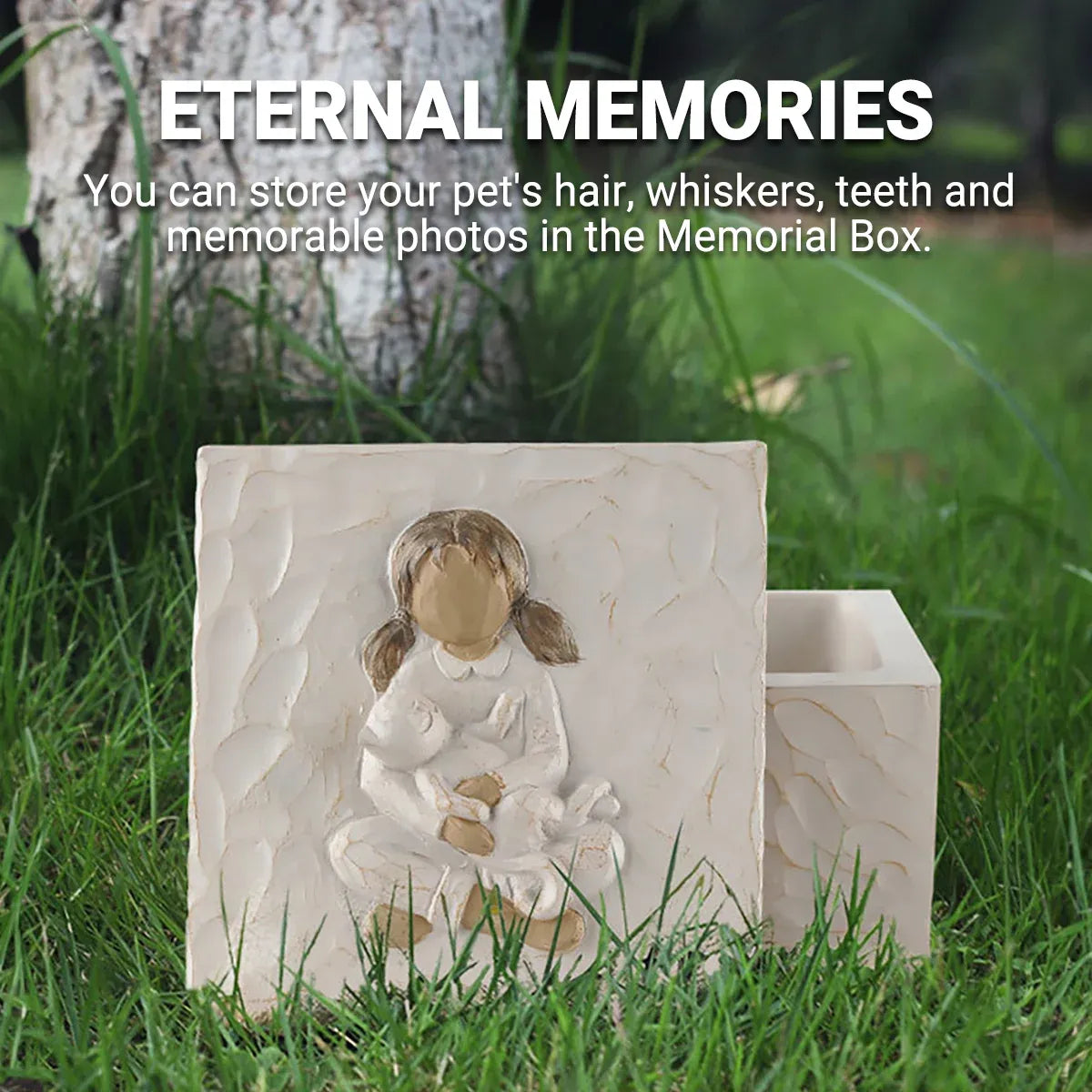 Resin Animal Pet Urn For Dogs Cats Moistureproof Memorial Storage For Pet Ashes - Cat