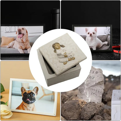 Resin Animal Pet Urn For Dogs Cats Moistureproof Memorial Storage For Pet Ashes - Cat