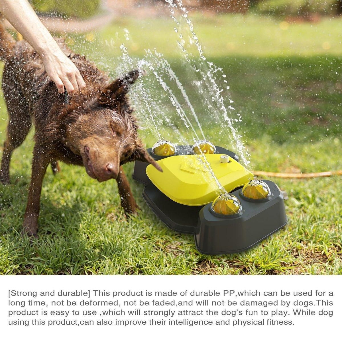 Automatic Water Feeder Dispenser with Bath Spray and Footstep Dog Toys for Pets - Blue
