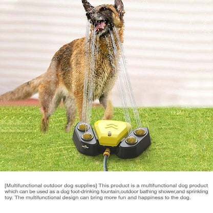Automatic Water Feeder Dispenser with Bath Spray and Footstep Dog Toys for Pets - Blue