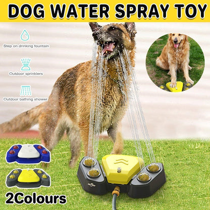 Automatic Water Feeder Dispenser with Bath Spray and Footstep Dog Toys for Pets - Blue
