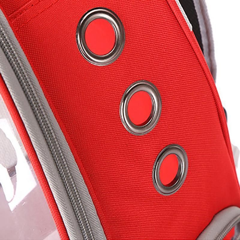 Travel Space Capsule Dog Cat Bag Breathable Outdoor Pet Backpack Carrier - Red