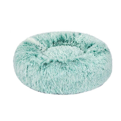 L-70CM Dog Cat Pet Calming Bed Washable ZIPPER Cover Warm Soft Plush Round Sleeping - Pink