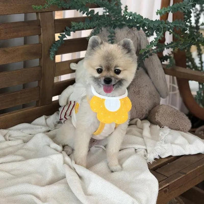Pet Bandana Bib for Cats and Dogs Triangle Saliva Scarf for Decoration or Daily Use - Purple Flower