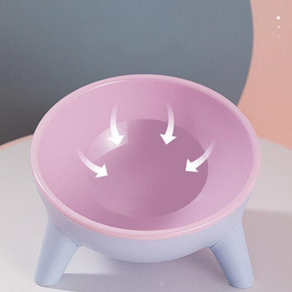 Raised Cat Bowl Pet Feeder Pet Bowl Elevated Dog Bowls 15° Tilted Pet Water Bowl - Rock Yellow