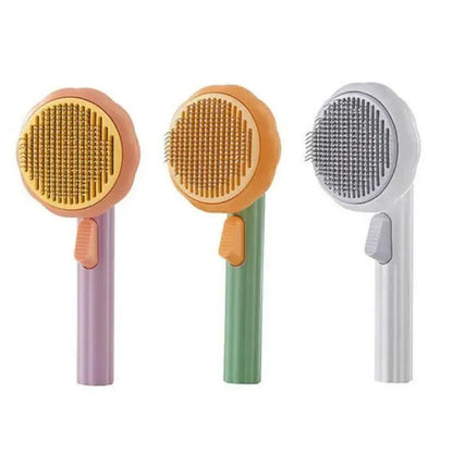 Self Cleaning Slicker Comb For Dog Cat Rabbit Puppy Grooming Pumpkin Brush Tool - Green