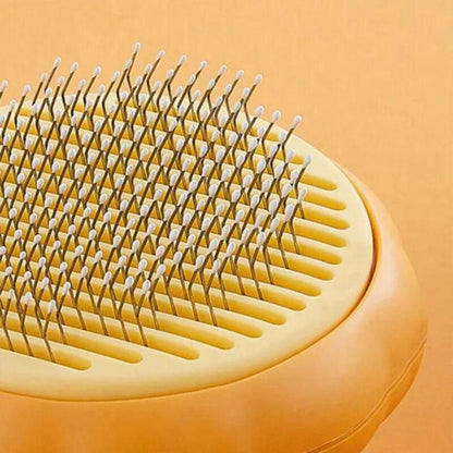 Self Cleaning Slicker Comb For Dog Cat Rabbit Puppy Grooming Pumpkin Brush Tool - Green