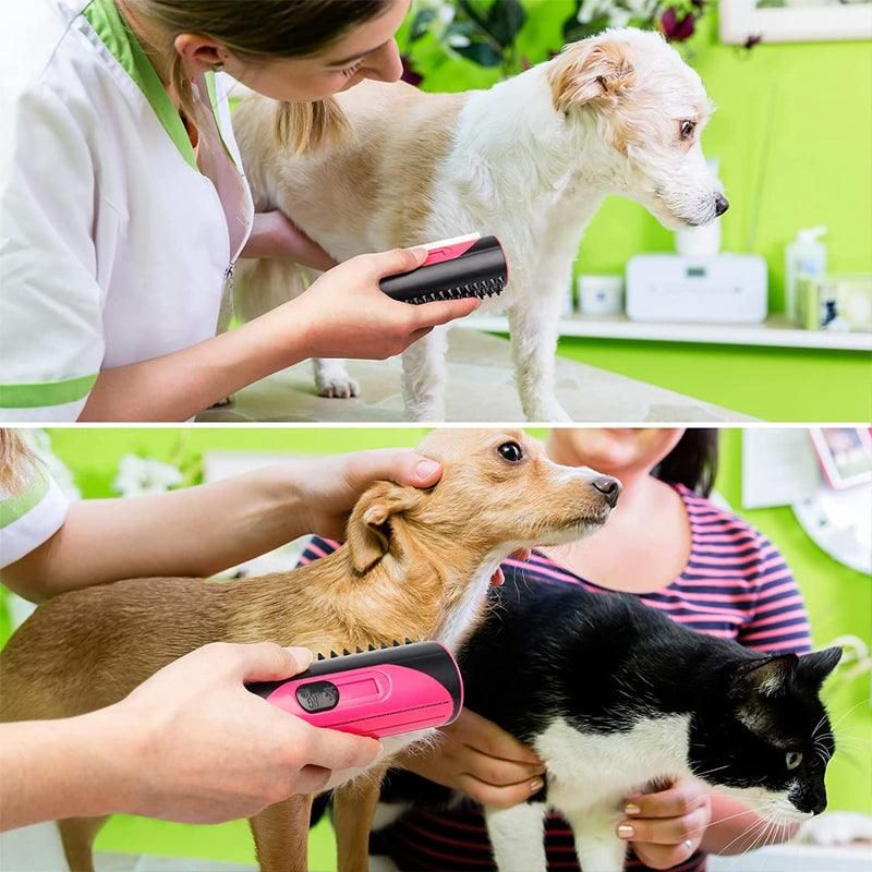 Pet Dog Cat Hair Fur Deshedding Shedding Trimmer Tool Grooming Roll Comb Brush - Yellow