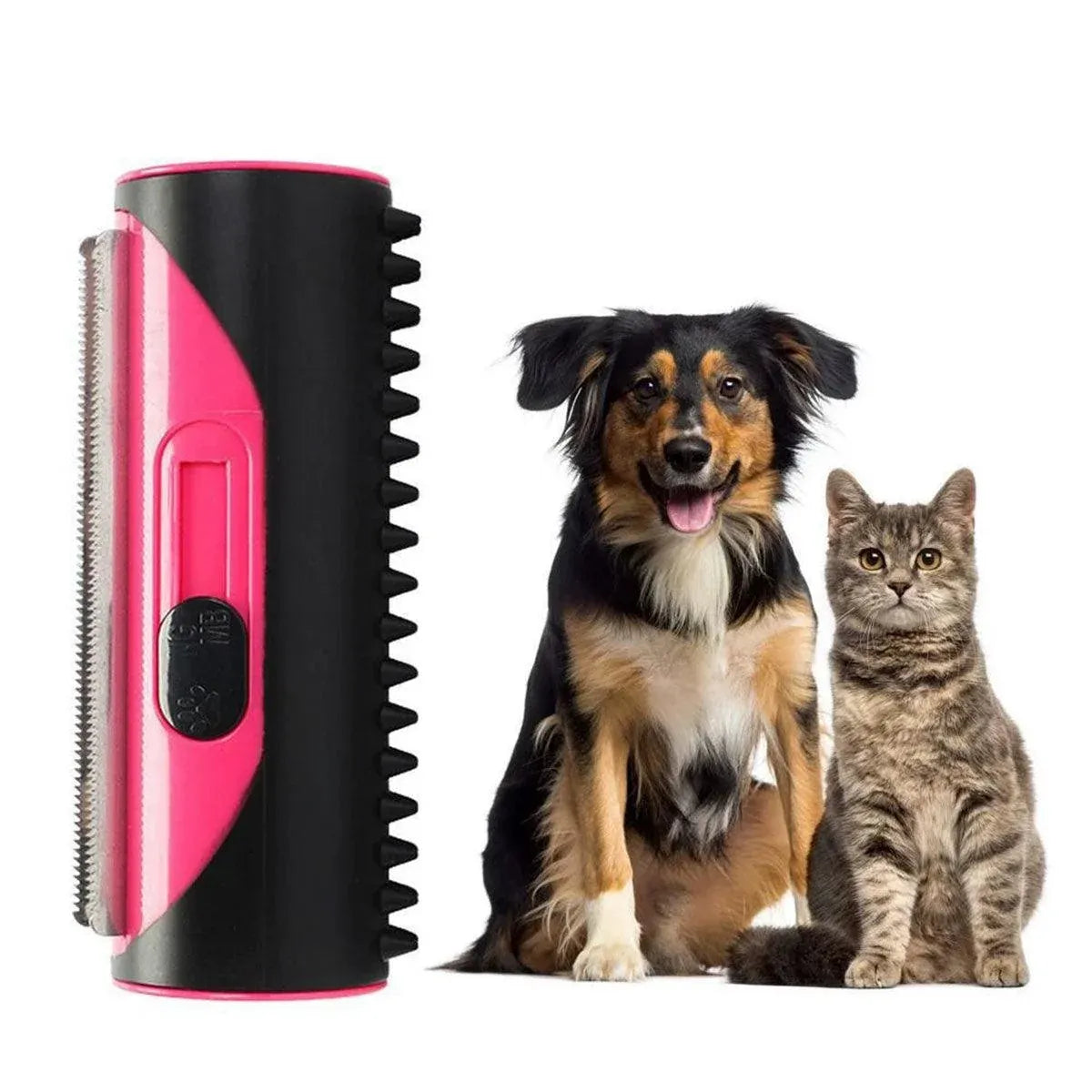 Pet Dog Cat Hair Fur Deshedding Shedding Trimmer Tool Grooming Roll Comb Brush - Yellow