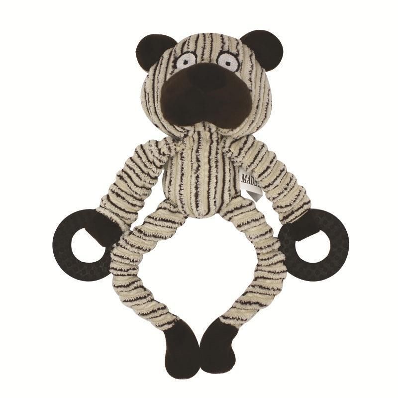 Unstuffed Plush Dog Puppy Pet Squeaker Toys Squeaky Funny Interactive Chew Toy - Beer