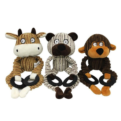 Unstuffed Plush Dog Puppy Pet Squeaker Toys Squeaky Funny Interactive Chew Toy - Beer