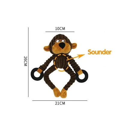 Unstuffed Plush Dog Puppy Pet Squeaker Toys Squeaky Funny Interactive Chew Toy - Beer