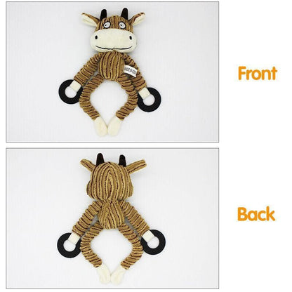 Unstuffed Plush Dog Puppy Pet Squeaker Toys Squeaky Funny Interactive Chew Toy - Beer