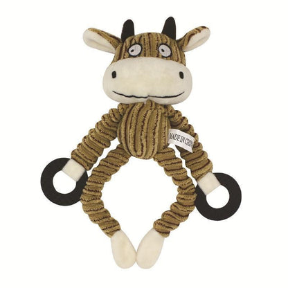 Unstuffed Plush Dog Puppy Pet Squeaker Toys Squeaky Funny Interactive Chew Toy - Cattle