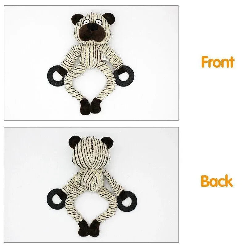 Unstuffed Plush Dog Puppy Pet Squeaker Toys Squeaky Funny Interactive Chew Toy - Cattle