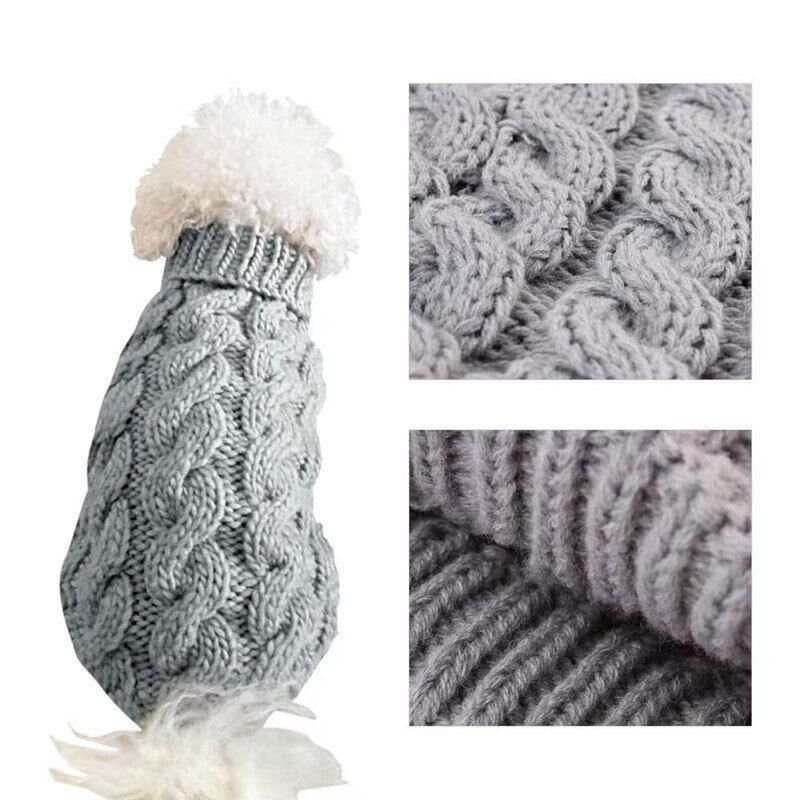 Puppy Dog Jumper Winter Warm Knitted Sweater Pet Clothes Small Dogs Coat Thermal XL - Beige